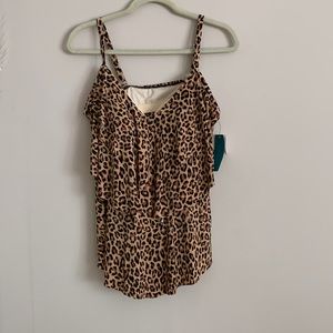 Animal print one piece swimwear